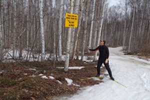 Groomer Bill Husby on the N40 trail on Mother's Day, 2013