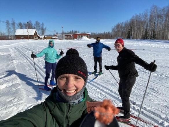 Motley crew at finish